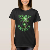 idee Vrede UFO-verblijf Trippy Little Hippie Green T-shirt (Voorkant)