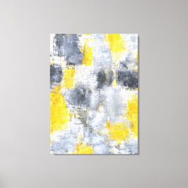 'Idee' Zwart-geel Abstract Art Canvas Print