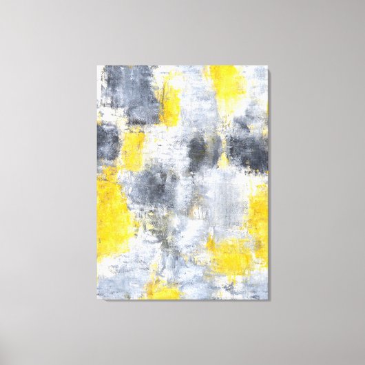'Idee' Zwart-geel Abstract Art Canvas Print (Voorkant)