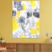 'Idee' Zwart-geel Abstract Art Canvas Print (Insitu (Woonkamer))