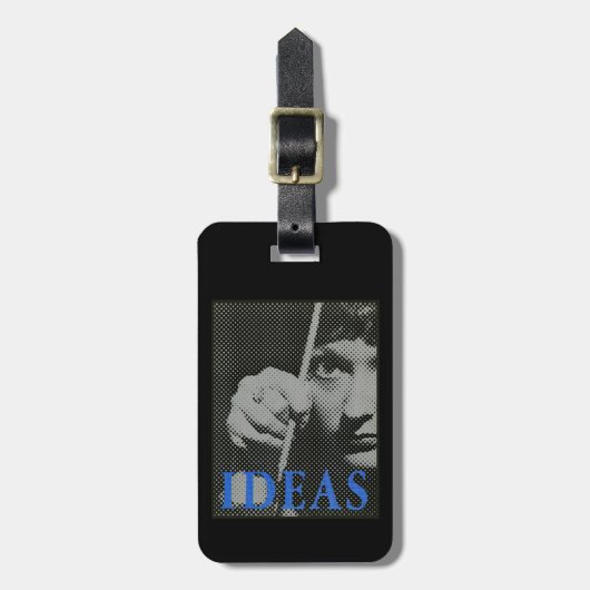 Ideeën - 1981-promo grafisch bagagelabel (Voorkant verticaal)