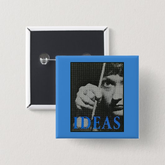 Ideeën - 1981-promo grafisch vierkante button 5,1 cm (Voorkant /achterkant)