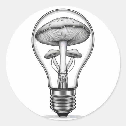 Ideeën als paddenstoel ronde sticker (Voorkant)
