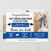 Ideeën blauw Afstuderen voor de middelbare schoolv Aankondiging (Voorkant / Achterkant)