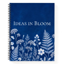 Ideeën in Bloei Blauwe Botanische Notitieboek