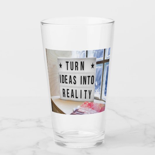 Ideeën in realiteit Motivatie Glas (Voorkant)