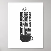 Ideeën komen na koffie met moderne koffie poster (Voorkant)