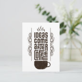 Ideeën komen na koffie, Trendy Typografie Letters Briefkaart (Staand voorkant)