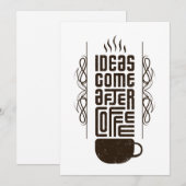 Ideeën komen na koffie, Trendy Typografie Letters Feestdagenkaart (Voorkant / Achterkant)