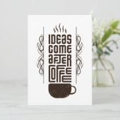 Ideeën komen na koffie, Trendy Typografie Letters Feestdagenkaart (Staand voorkant)