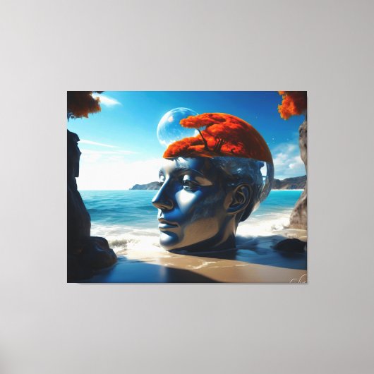 Ideeën ontketend: Surreal Beach Stretched Canvas (Voorkant)