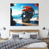 Ideeën ontketend: Surreal Beach Stretched Canvas (Insitu (Slaapkamer))