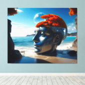 Ideeën ontketend: Surreal Beach Stretched Canvas (Insitu (Houten vloer))