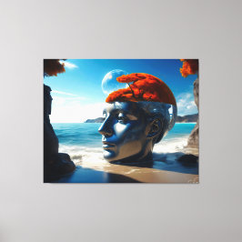 Ideeën ontketend: Surreal Beach Stretched Canvas