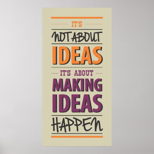 "Ideeën realiseren", citaat Poster (Voorkant)