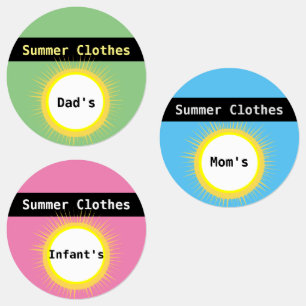 Ideeën van opslag- en thuisorganisaties labels