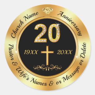 Ideeën voor 20-jarig jubileum van de kerk, 20-jari ronde sticker
