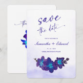 Ideeën voor Blauwe Orchidee Turquoise Save the Dat Kaart (Voorkant / Achterkant)