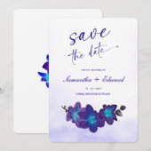 Ideeën voor Blauwe Orchidee Turquoise Save the Dat Kaart (Voorkant / Achterkant)