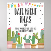 Ideeën voor date-avond Koppel Cactus Fiesta Tafelk Poster (Voorkant)