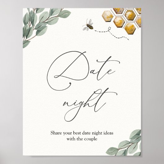 Ideeën voor date night bijen Eucalyptus bord Poster (Voorkant)