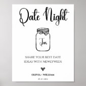 Ideeën voor date night Bruidscadeau Date Night Jar Poster (Voorkant)