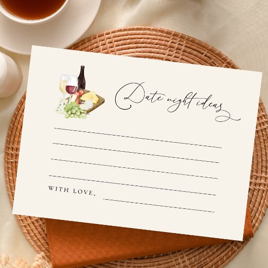 Ideeën voor een charcuterieplank bruidsdouche date informatiekaartje