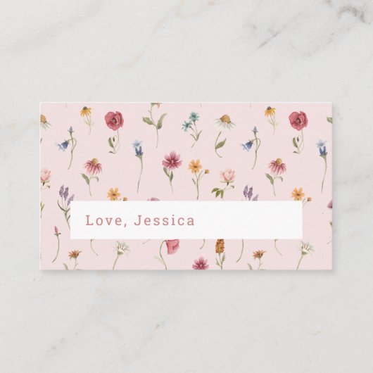 Ideeën voor een datumavond in de wilde bloementuin informatiekaartje (Achterkant)