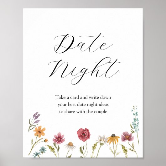 Ideeën voor een datumavond met wilde bloemen Bruid Poster (Voorkant)