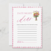 Ideeën voor een Roze Gingham Date Night Bruidsfees Kaart (Voorkant)