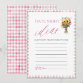 Ideeën voor een Roze Gingham Date Night Bruidsfees Kaart (Voorkant / Achterkant)