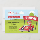 Ideeën voor raceautopartij jongen kaart (Voorkant)