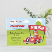 Ideeën voor raceautopartij jongen kaart (Staand voorkant)