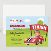 Ideeën voor raceautopartij jongen kaart (Voorkant / Achterkant)