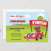 Ideeën voor raceautothema feestje voor jongens kaart (Voorkant / Achterkant)