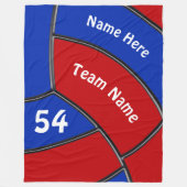 Ideeën voor rode en blauwe persoonlijke volleybal fleece deken (Voorkant)