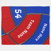 Ideeën voor rode en blauwe persoonlijke volleybal fleece deken (Voorkant (Horizontaal))