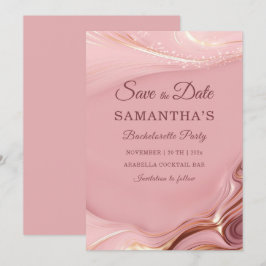 Ideeën voor Rose Gold Bachelorette Party Save the  Kaart