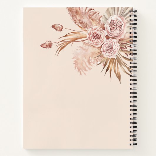 Ideeën voor terracotta pampasgras met eigen naam notitieboek (Achterkant)