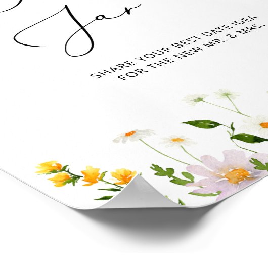 Ideeën voor wildbloemen date night. Date jar bruid Poster (Hoek)