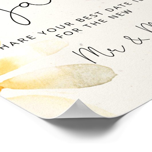 Ideeën voor wildflower date night. Bruids spel dat Poster (Hoek)