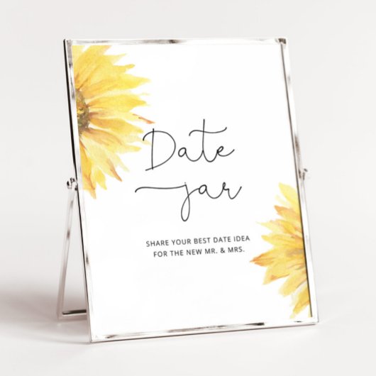 Ideeën voor zonnebloem date night. Date jar bruids Poster