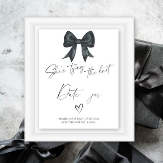 ideeën voor zwarte strik bruidsdouche date night poster