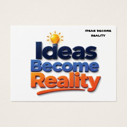Ideeën worden realiteit visitekaartje (Voorkant)