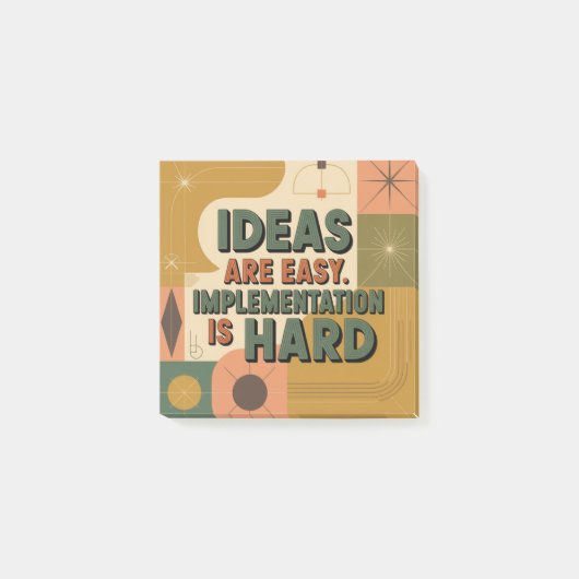 Ideeën zijn gemakkelijk. Implementatie is moeilijk Post-it® Notes (Voorkant)