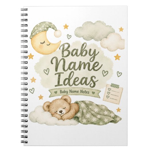Ideeënboek voor babynamen notitieboek (Voorkant)