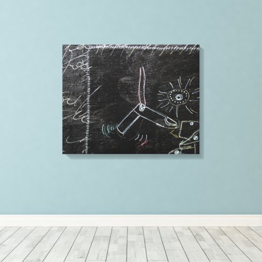 Idees Blanches & Tableaux Noirs 1 in4pieces Canvas (Insitu (Houten vloer))