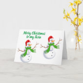 IDENTIEKE SNOWMEN WENSEN VOOR CHRISTMAS TWIN KAART (Gele Bloem)