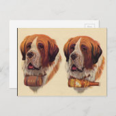identieke tweeling St. Bernard-honden Briefkaart (Voorkant / Achterkant)