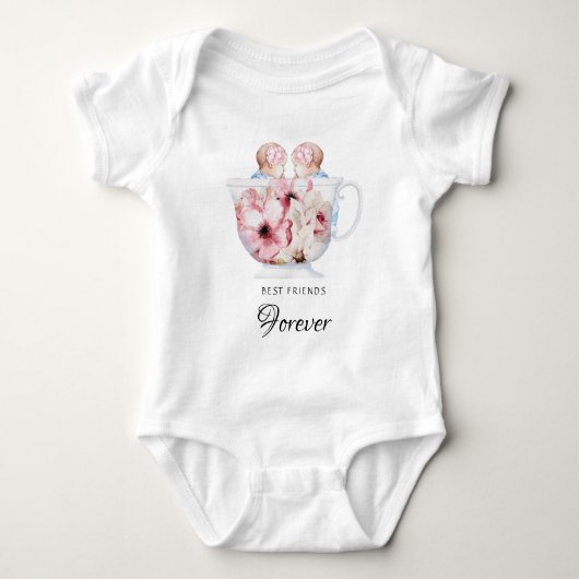*~*Identieke TWINEE Zussen Baby T-Shirt Baby schoe (Voorkant)